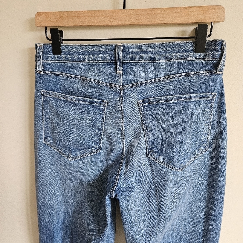 L'agence Blue Denim Ruth High Rise Straight Jeans In Garvey - Picture 10 of 12